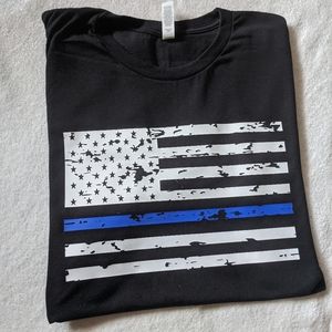 Thin blue line distressed flag